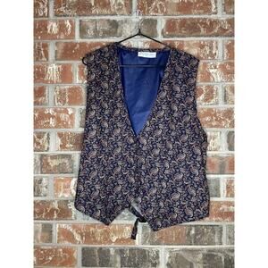 VTG Elizabeth Jane Paisley Pattern Vest L Indie Artsy Cottagecore 100% Cotton